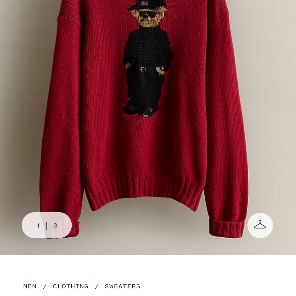 Red Polo Executive Bear Knit Sweater